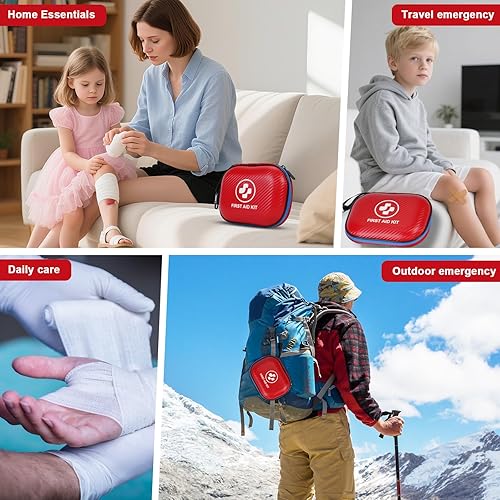 Miniatura 5 de Kit de primeros auxilios pequeño  Kit de emergencia impermeable de 185 piezas para el hogar, automóvil, oficina, viajes, camping, senderismo y al