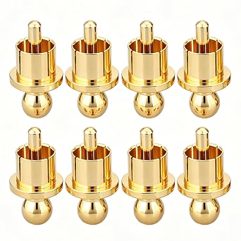 Hi-End RCA Dust Caps, 8X Gold-Plated Noise Stopper for Audio Jacks, Protective Cover from EMI, RFI, Prevents Dirt, Anti-Oxidation