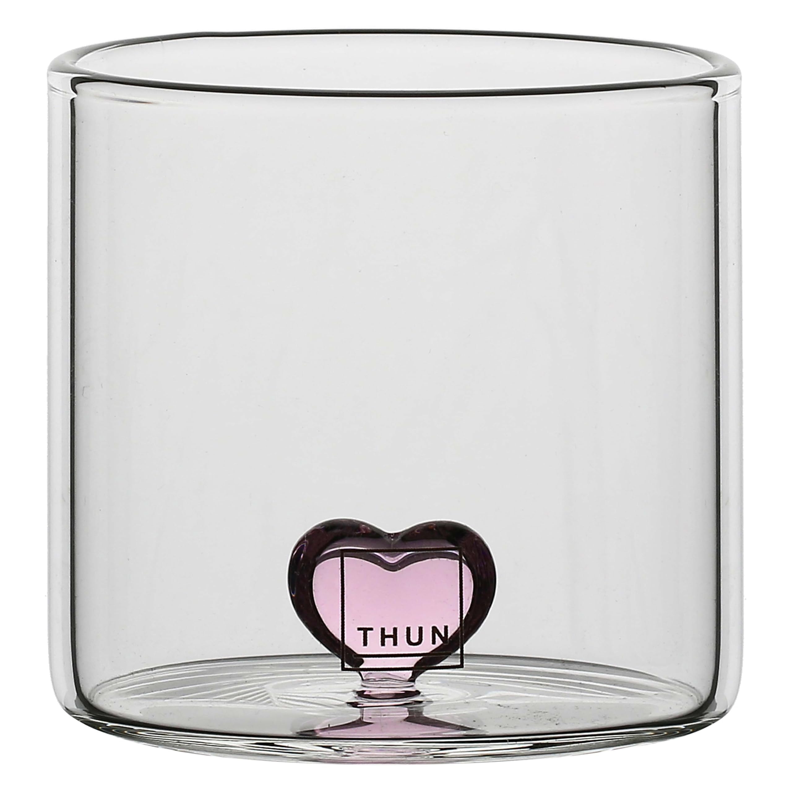 THUN - Set of 2 Shot Glasses with Heart - Glass - Favour Collection - Ø 6 cm - 6 cm h