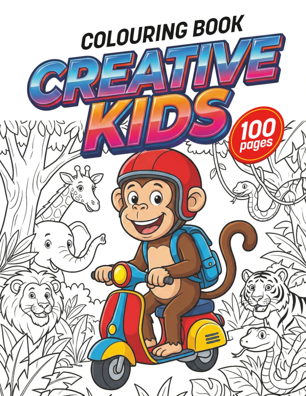 Colouring Book Creative Kids: 100 Pages