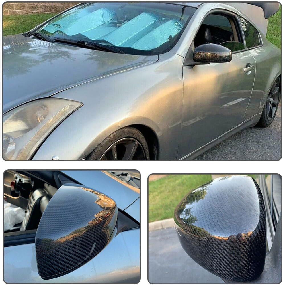 Dry Carbon Fiber Mirror Covers for INFINITI G35 2004-2006 2Door 4Door Add on Style Rearview Side Rearview Mirror Caps Car Exterior Outside Shell