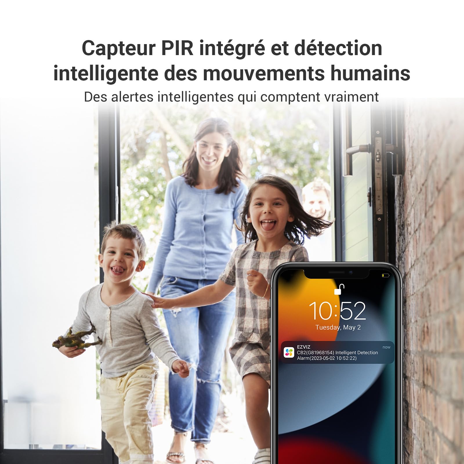 EZVIZ CB1 1080P Camera Surveillance WiFi Intérieur sans Fil sur Batterie 1600mAh, Caméra Bébé WiFi 2.4Ghz, Détection de Personne, 5m Vision Nocturne, Audio Bidirectionnel, Type C, Magnetic Mount
