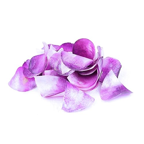 Crystal Candy Pétalos comestibles de color morado y blanco  Pétalos de flores comestibles coloridos para pasteles, cupcakes y decoraciones de tartas