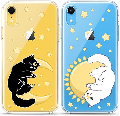 Miniatura 7 de Fundas a juego para parejas compatibles con iPhone 15 14 13 12 11 Pro Max Mini Xs 6s 8 Plus 7 Xr 10 SE 5 estrellas Celestial Sun Print Moon Luna