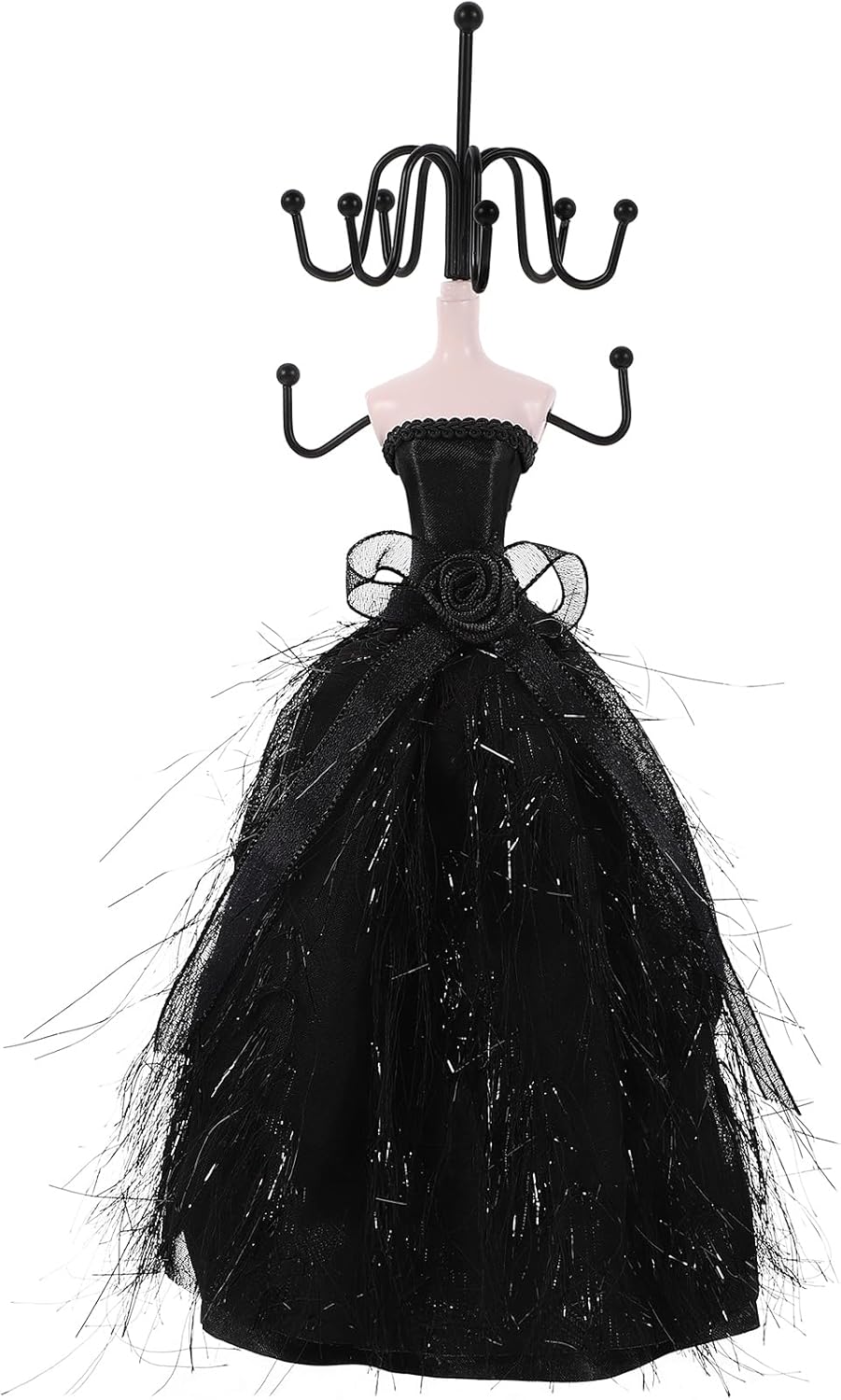 LOGOFUN Jewelry Displays Stand Elegant Lady Model Jewelry Organizer Mannequin Princess Model Skirt Rack for Hanging Earring Bracelet Rings Displaying and Storing - 10.6X3.1X2.7in