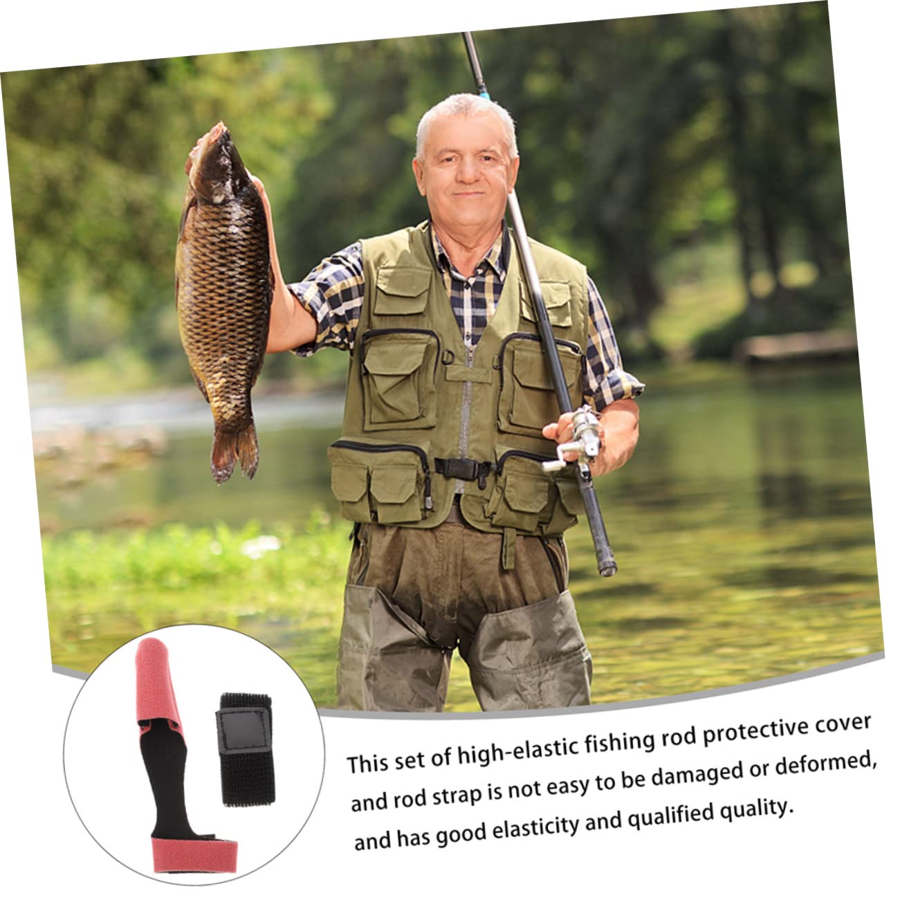 20 Sets Angelrute Riemen Kit Angelgerät Zubehör Rod Pole Abdeckung Fall