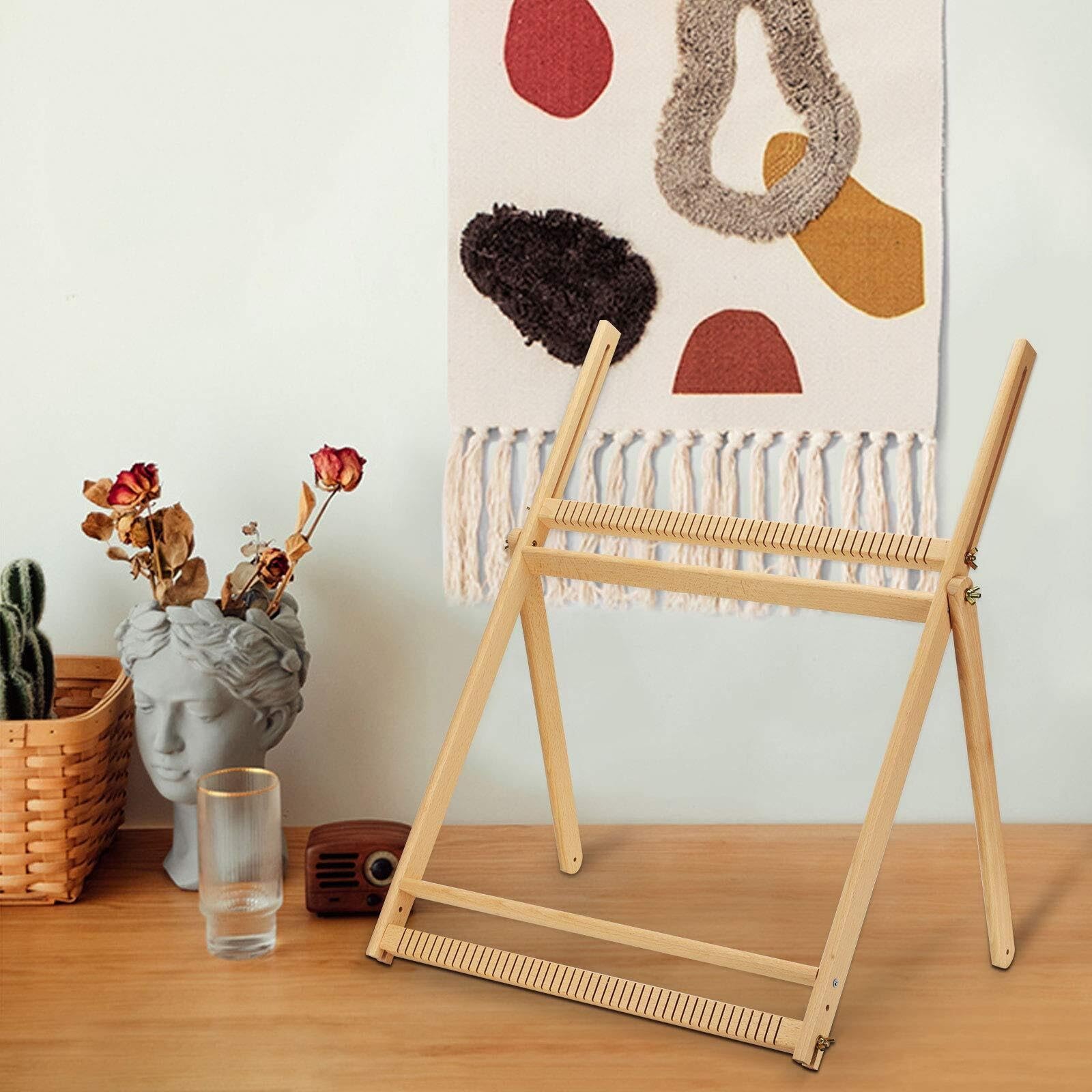 MVXBICIA Holz Multi-Craft Weaving Loom mit Ständer - Extra großer Rahmen Tapisserie Loom für Erwachsene & Kinder - DIY Handgestrickte Kunst & Handwerk Maschine für Anfänger