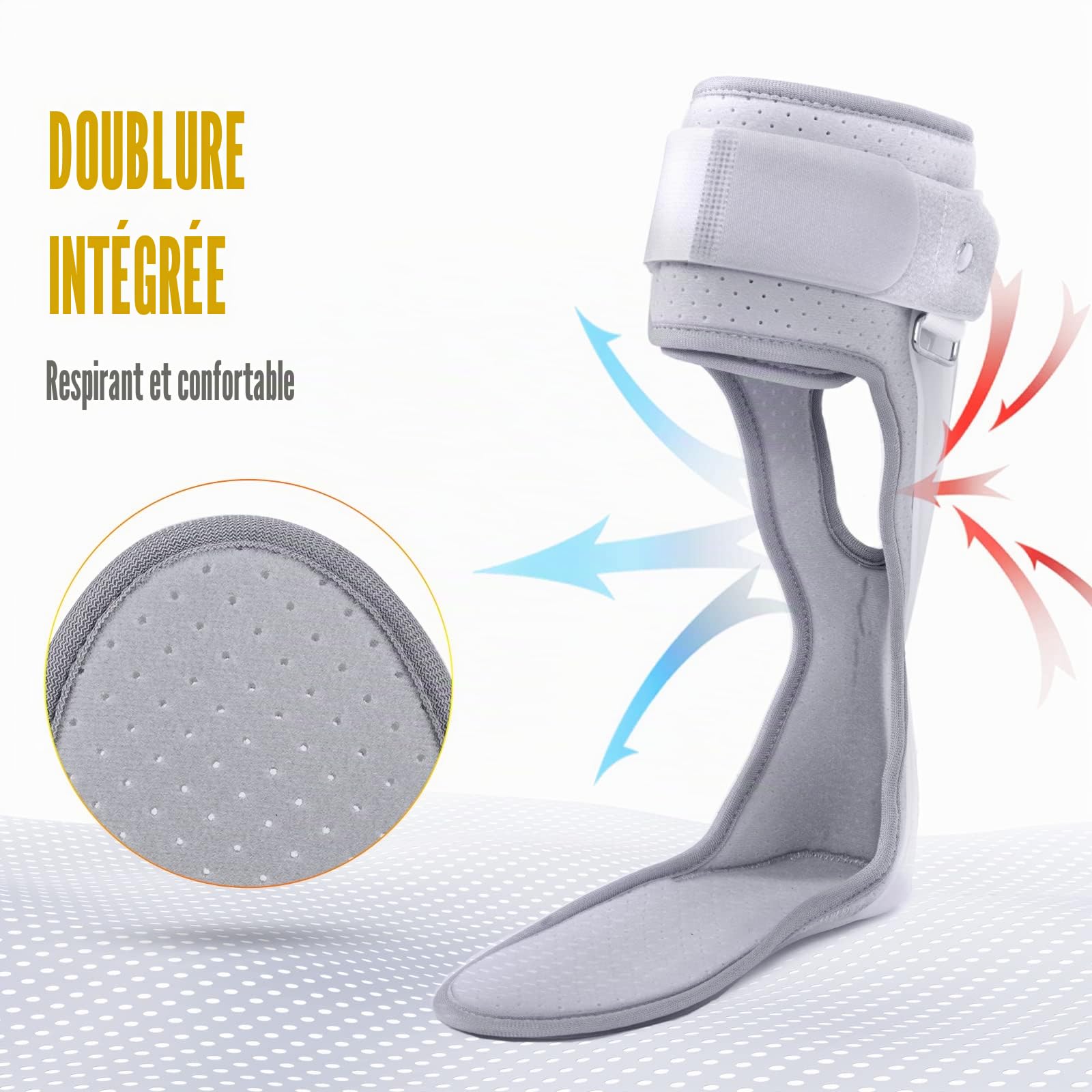 AFO Orthèse de pied tombante avec chaussure pour accident vasculaire cérébral et hémiplégie pour homme et femme (taille M, droite)
