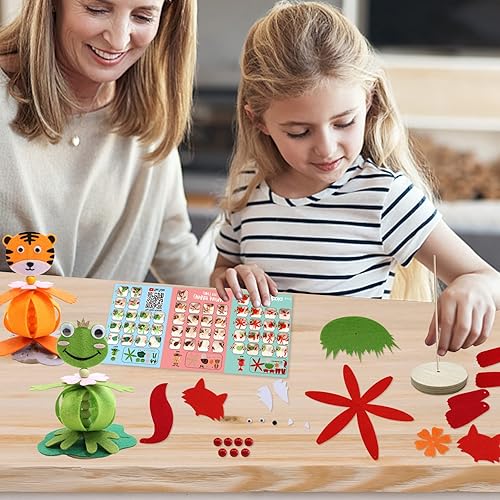 Miniatura 3 de Coola Kit de manualidades de fieltro de animales para niños – Paquete de 6 juguetes educativos de bricolaje para niños de 3 a 6, 7, 8, 9 años