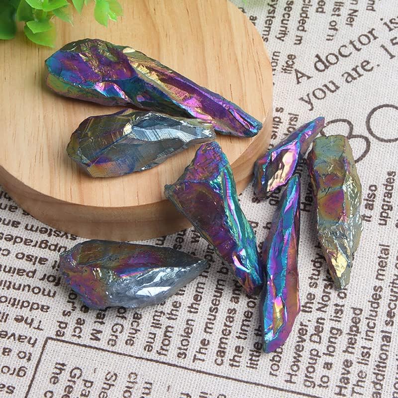 Miniatura 4 de Acxico 1 unids 3.53 oz titanio arco iris aura lemuriano cuarzo cristal punto curativo