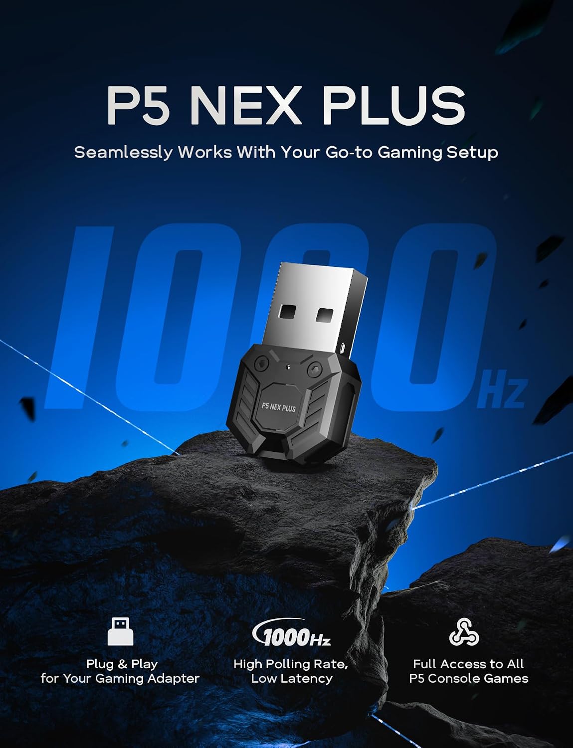 P5 NEX Plus PS5 Auth Link Adapter (Requires Compatible Device) | 1000Hz Bridge for AX360P, MONSTER, XIM, Hitbox & Raspberry Pi 2040 - Play All Native PS5 Games, No Remote Play