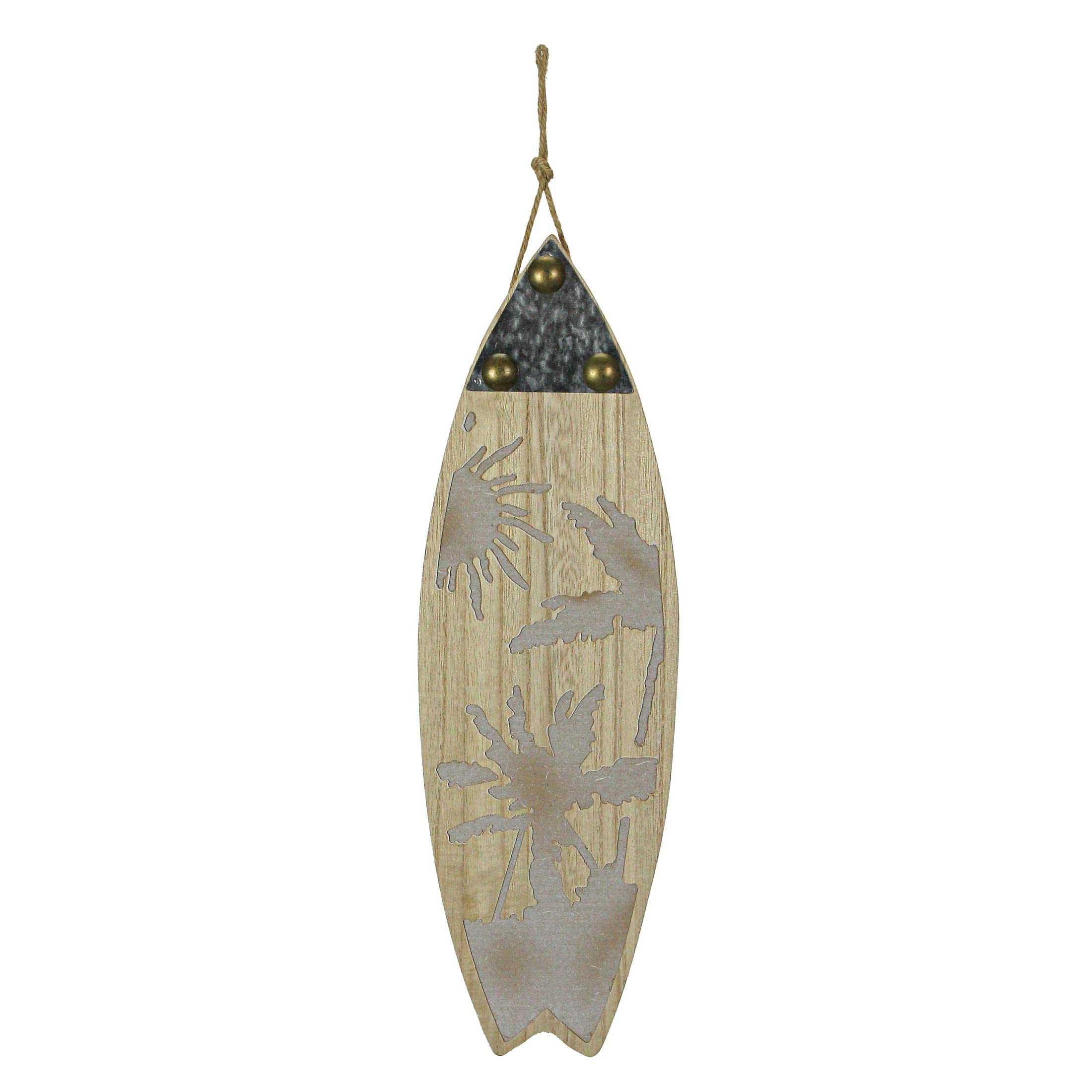 Chesapeake Bay Ltd16 Inch Carved Wood & Metal Sun Surfboard Wall Hanging Beach Home Decor Art