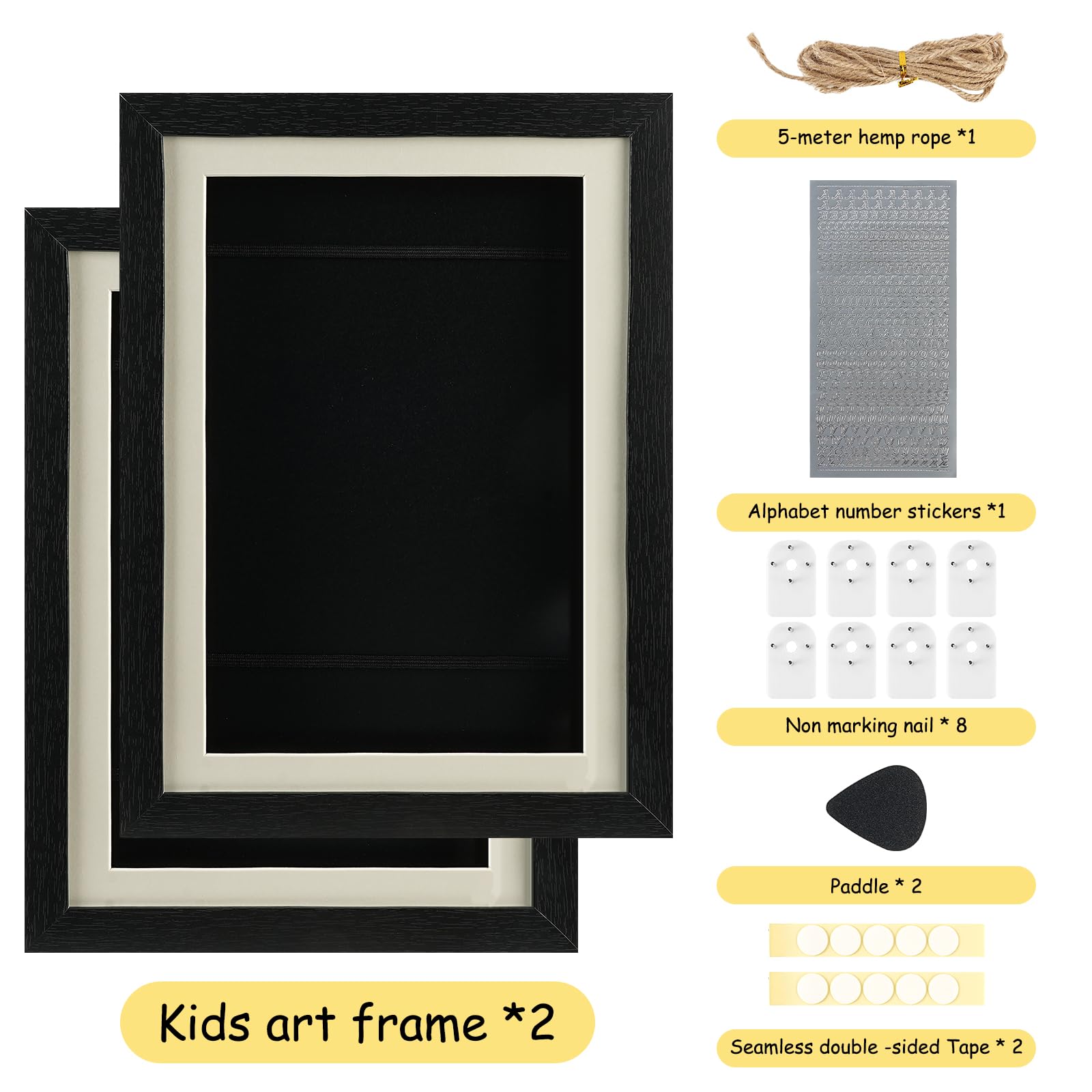 Kids Art Frame, 2 PACK Kids Artwork Display Frame Front Opening A4 Picture Frame - Image 3