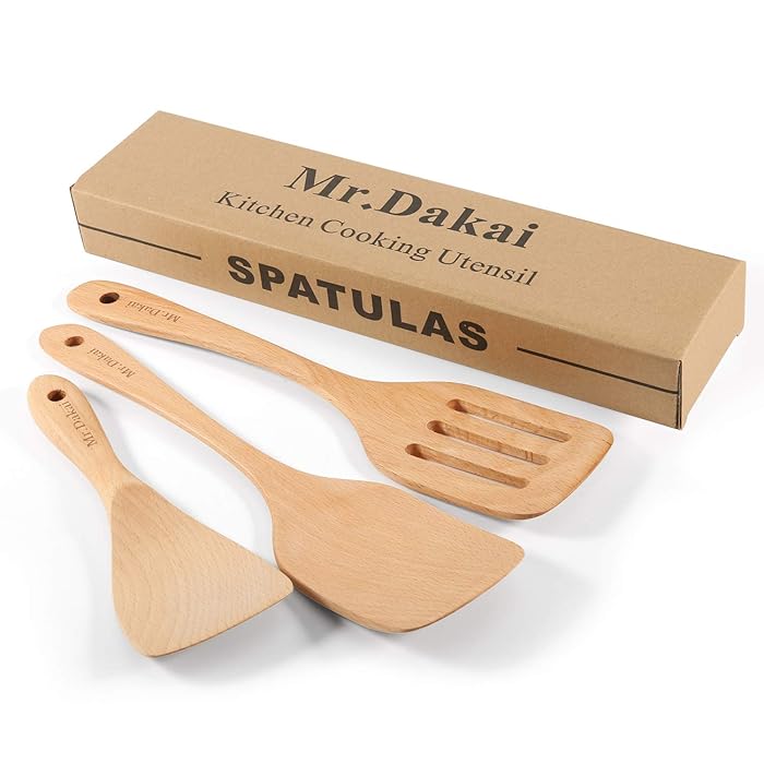 Buy Mr.Dakai Wooden Spatula for Cooking Nonstick, Kitchen Wok Spatula