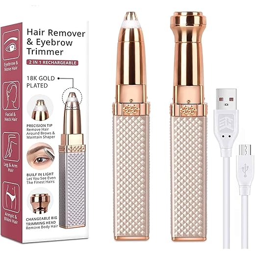 ENINAS 2-in-1 Eyebrow Trimmer - Rose Gold