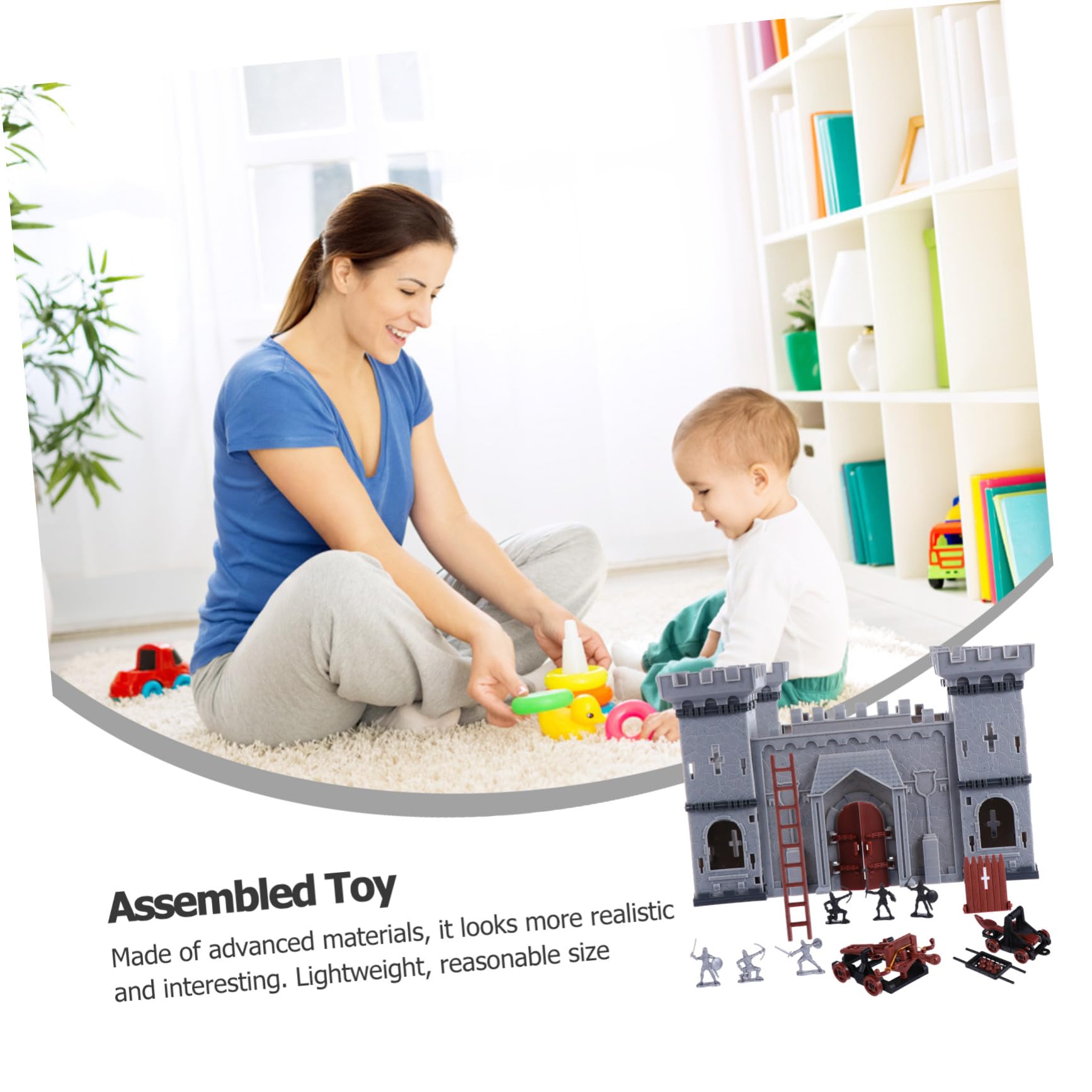 Milisten Castillo de Juguete para Niño Soldados Antiguos y Caballeros, Modelo Ensamblado para Construir, Juego Educativo de Escenas DIY para Niños