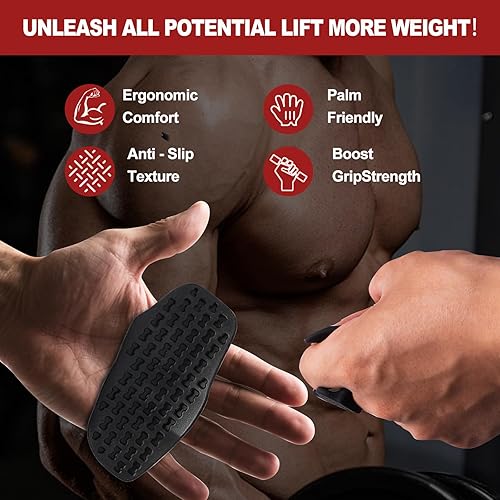 Miniatura 4 de 2 pcs Anti-Slip Silicone Rypt Grips for Men & Women, Hand Grip Gryp Weight Grip for Deadlifts Pull-Ups, Gym Grips, Lifting Grips for Weight Lifting,