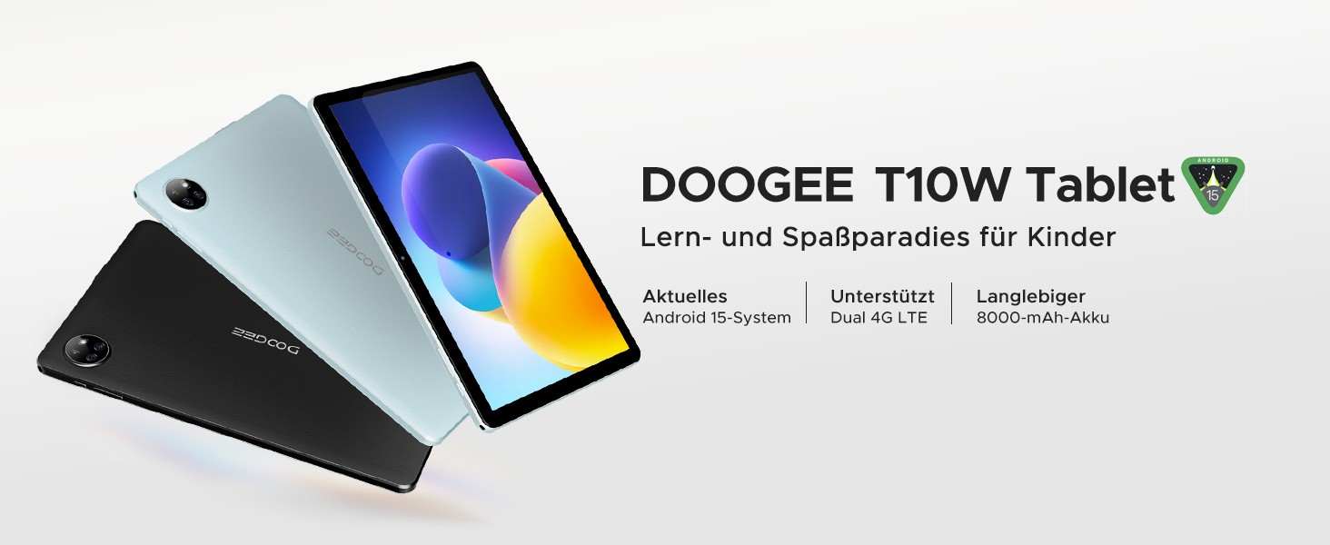 DOOGEE T10W Android 15 Tablet 10 Zoll, Tablet mit SIM Card Slot