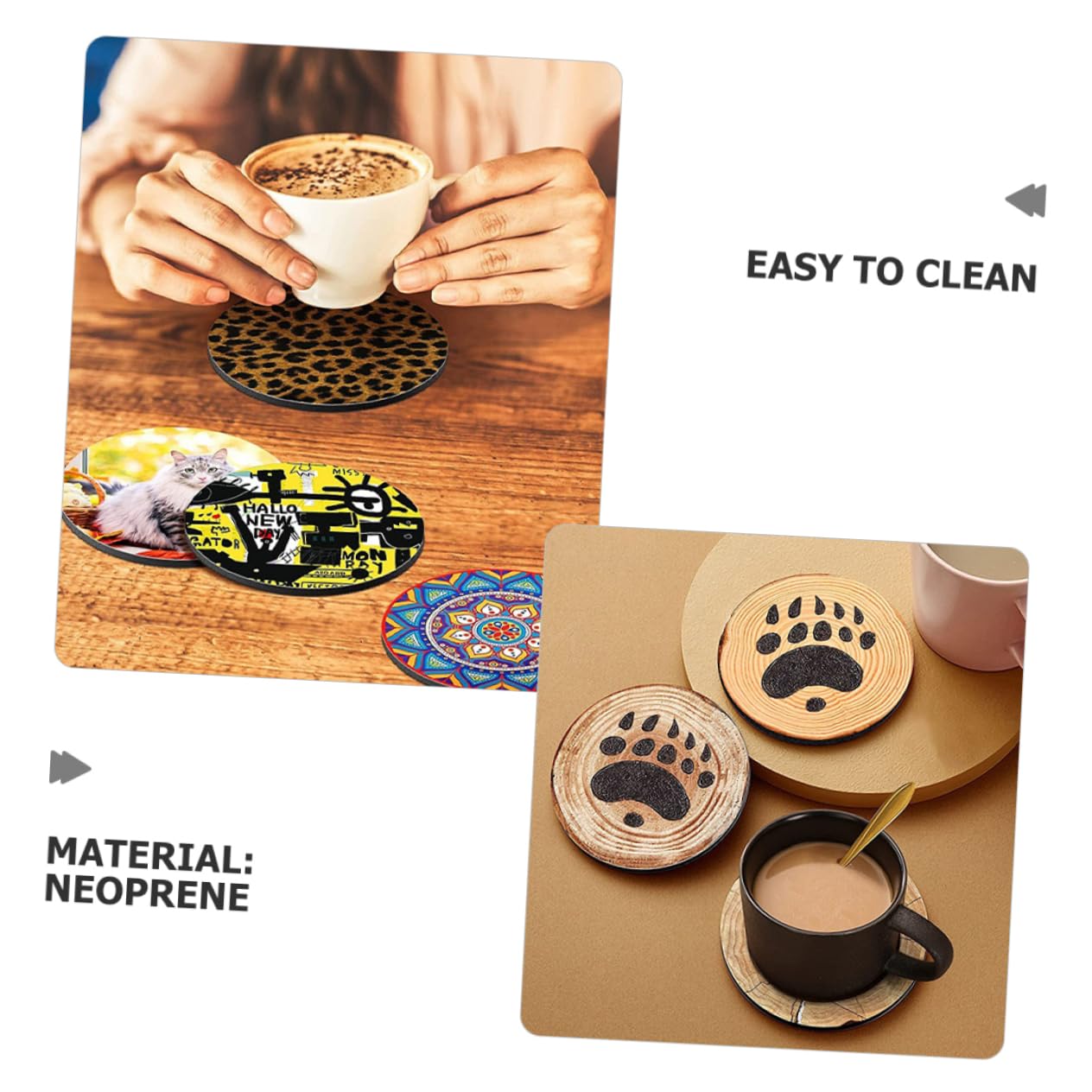 50piezas Posavasos Redondos para Sublimación Cojines De Taza De Neopreno para DIY Impresión por Transferencia De Calor para Uso Coches y Mesas