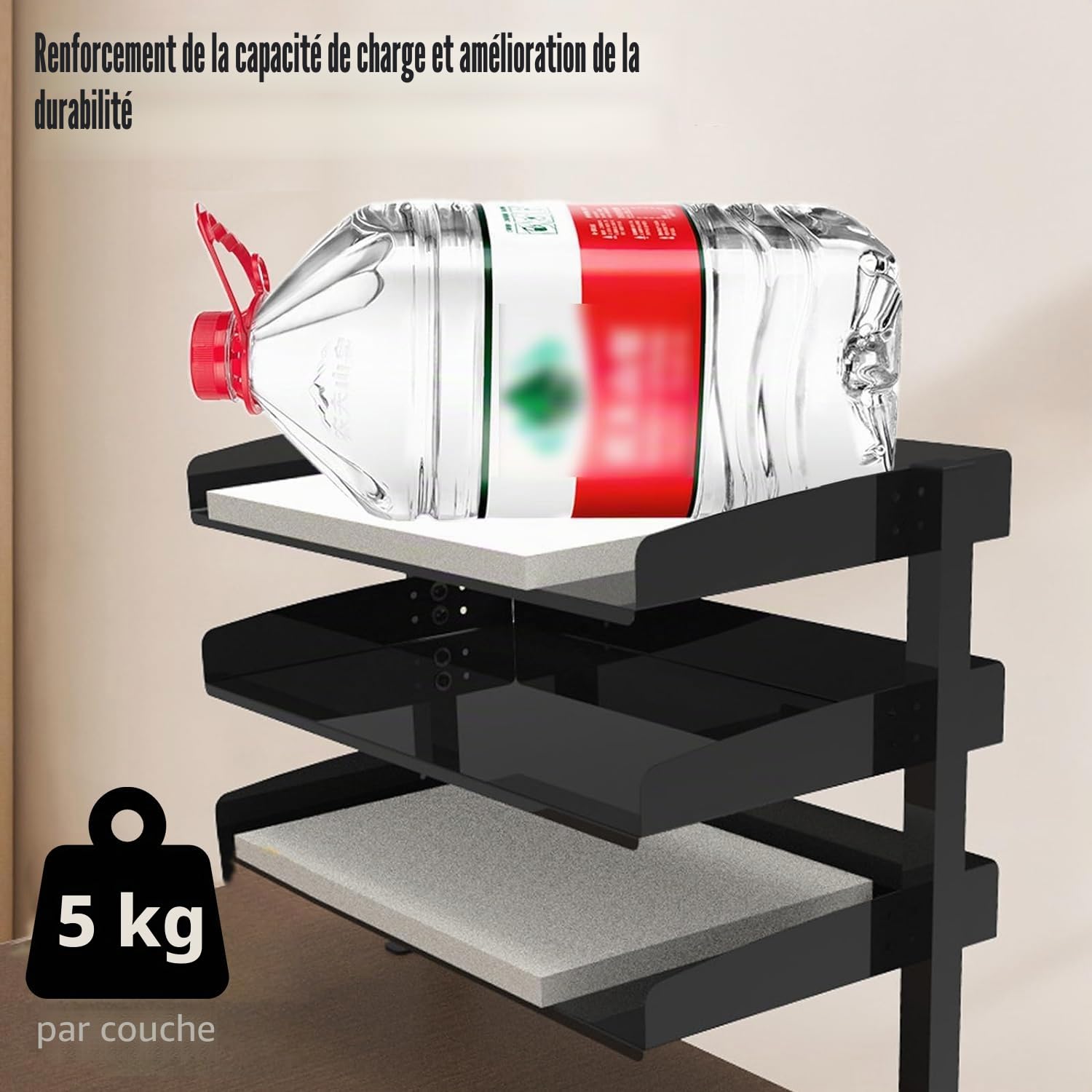 Étagère de Bureau à Clipser, étagère de Bureau à 2 étages, Organisateur De Bureau, étagère de Table à Clipser pour la Maison, le Bureau, l'école, 44 x 22 x 39 cm