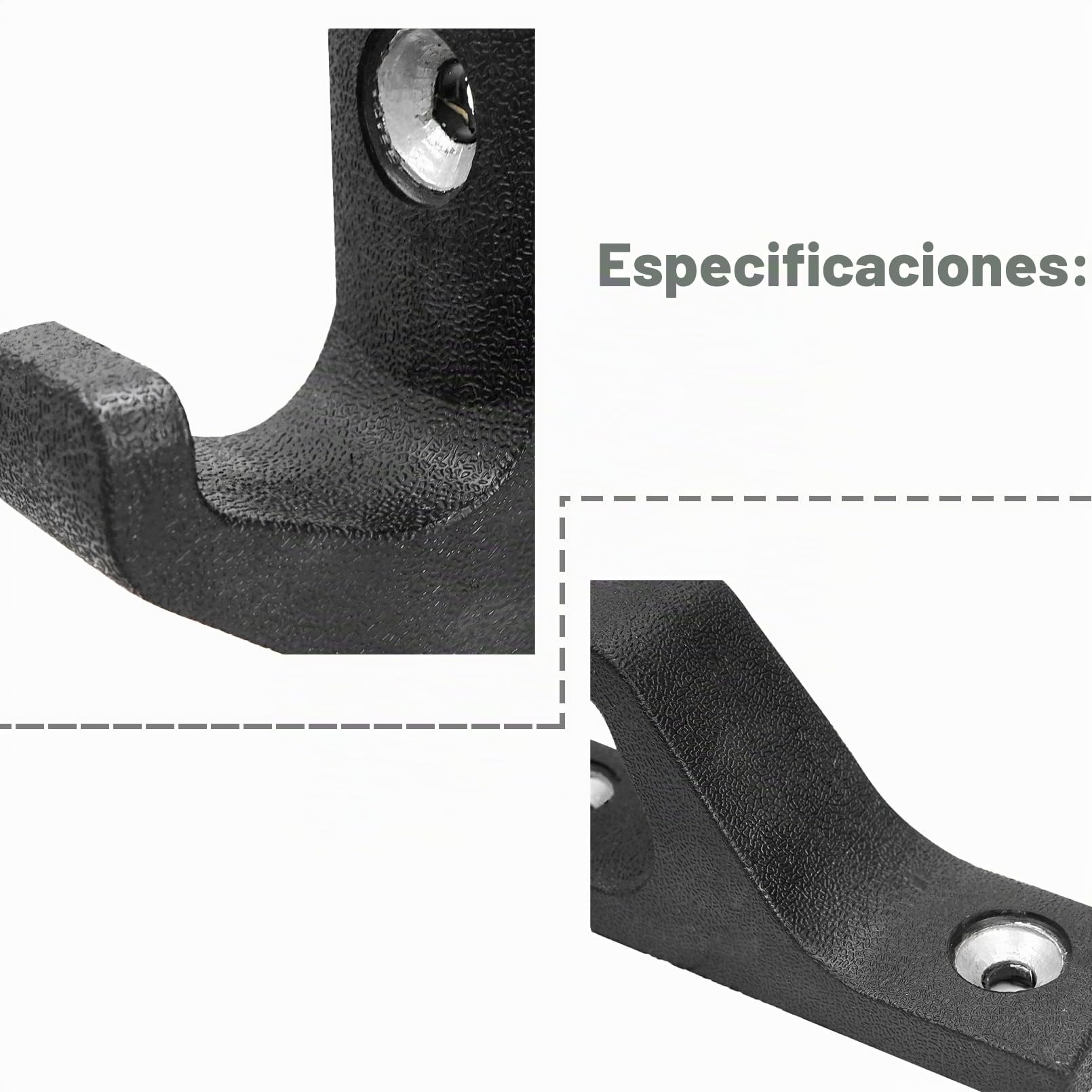 Aoneky Soporte para Barra de Pesas - Montaje en Pared, Material de Acero, Carga de 100/300KG, Colgador para Colocar 1/3 Barras Olímpicas en Pared, Organizador Equipo Deportivo en Gimnasio Casa, 1 Par