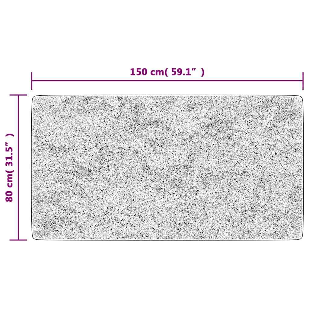 Tapis en velours lavable en machine - 80 x 150 cm - Avec dessous antidérapant pour isolation phonique et motif accrocheur - Anthracite