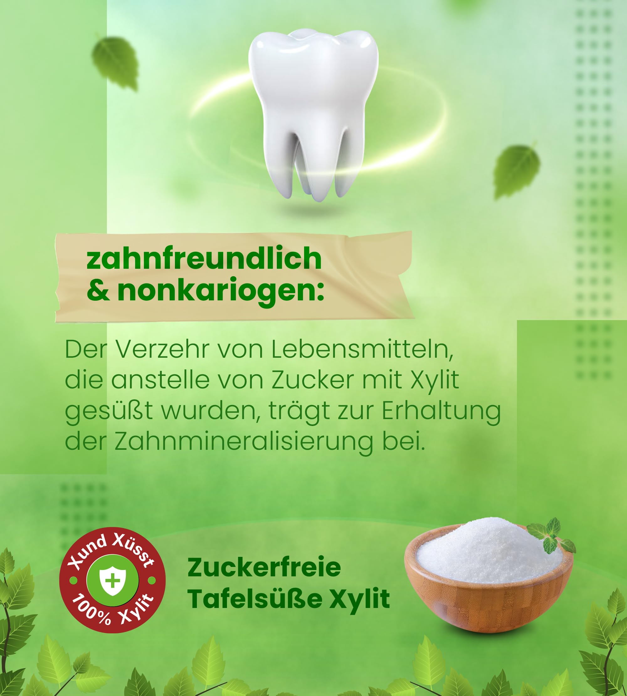 20kg Premium Xylit Birkenzucker | 20 x 1kg Standbeutel | 40% weniger Kalorien | zahnfreundlich | süßt 1:1 wie Zucker