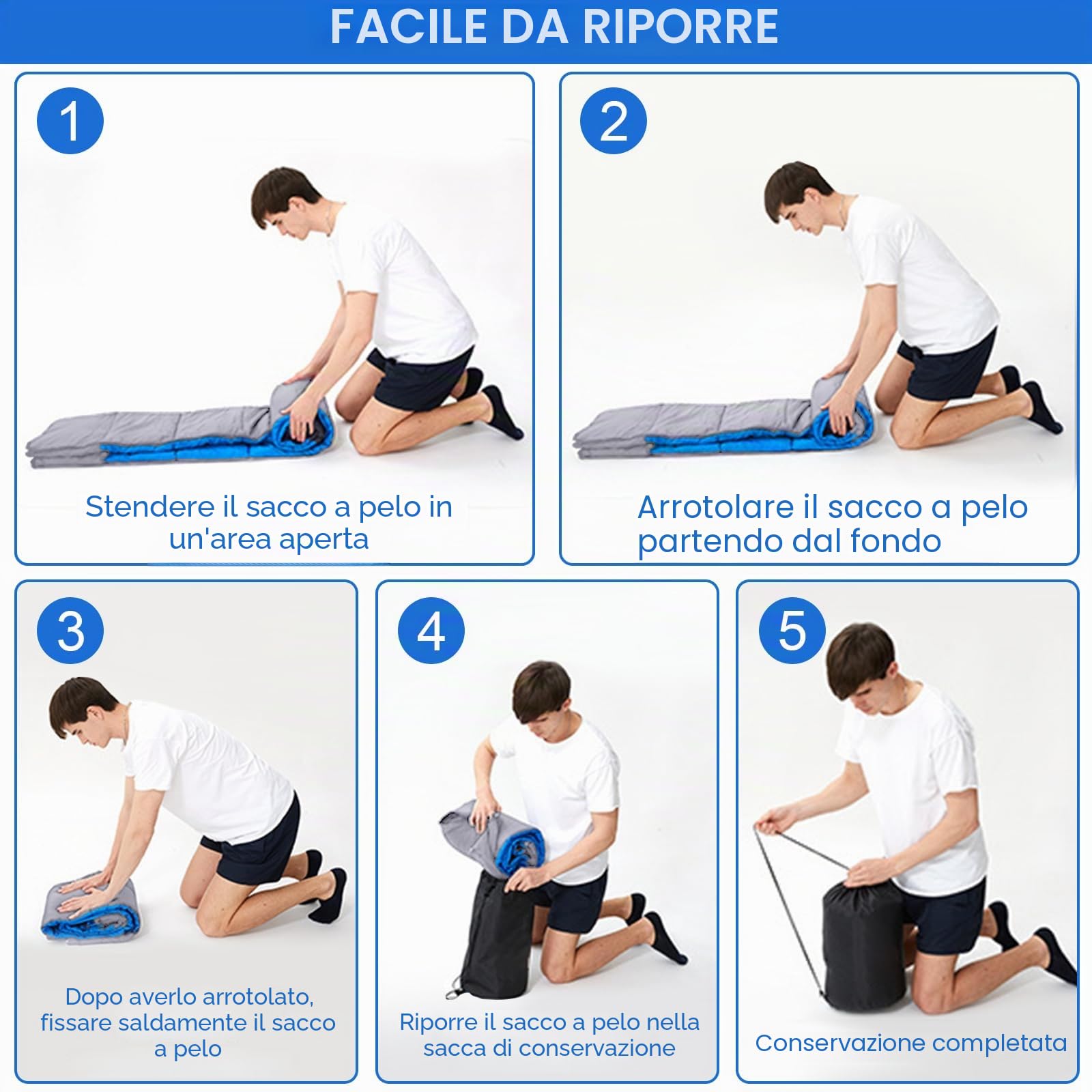 Sacco a Pelo, 220 x 85 cm Sacchi a Pelo Invernale per Adulti e Bambini, Impermeabile Sacchi a Pelo Ultraleggero Compatto per Campeggio Trekking, Escursioni, attività all'Aria Aperta