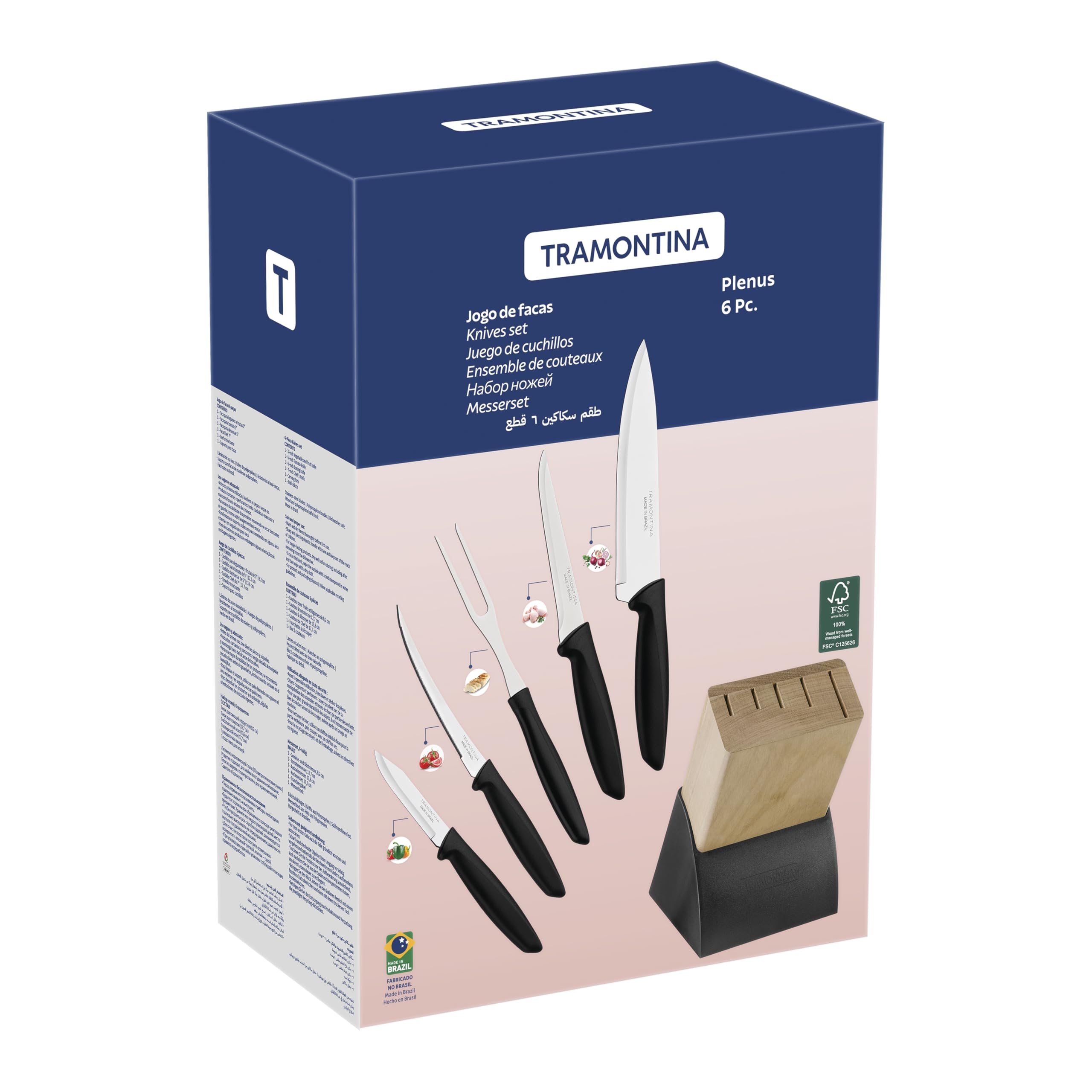 TRAMONTINA PLENUS BIÇAK BLOK SET 6 LI