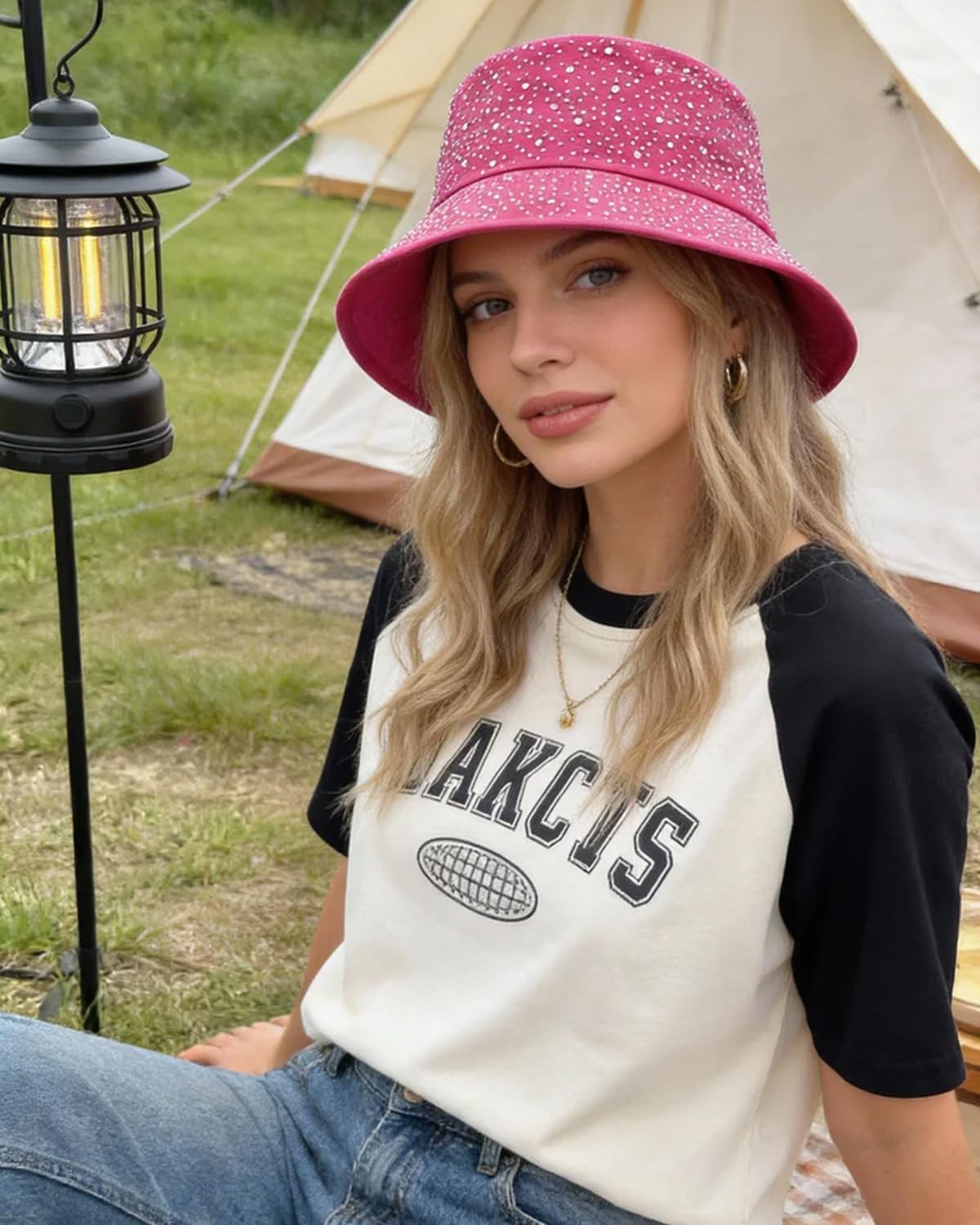 BOLLEY JOSS Women Bling Bucket Hat Sparkly Rhinestone Bucket Sun Hat Shiny Crystal Hat Cap Summer Travel Hats for Girls Women - Image 3