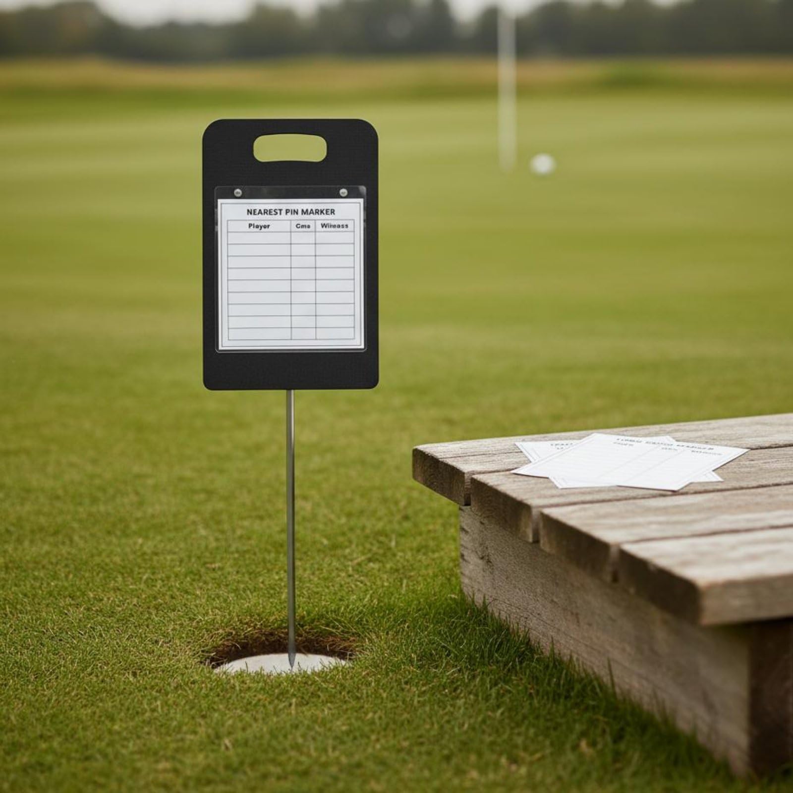 Marqueur de Compétition Golf, Panneau de Score de Golf, Facile à Planter, Couvercle Acrylique Anti-Vent, Piquet Marquage Résistant aux Intempéries pour Golfeurs
