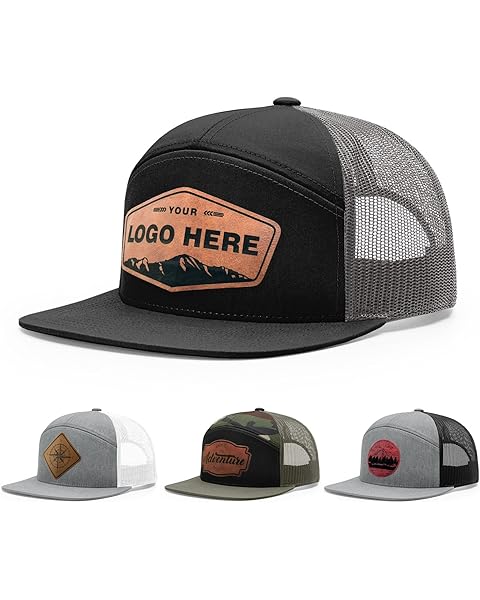 Personalized Custom 168 Style Trucker Leather Patch Hat for Men & Women