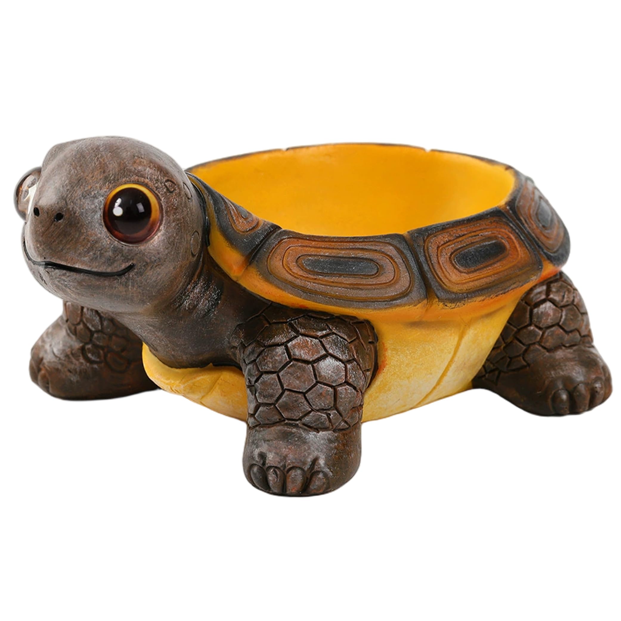 Bemonew Turtle Planter, Realistic Cute Animal Planter Resin Turtle Flower Pot for Succulents Indoor Outdoor Decor, Brown