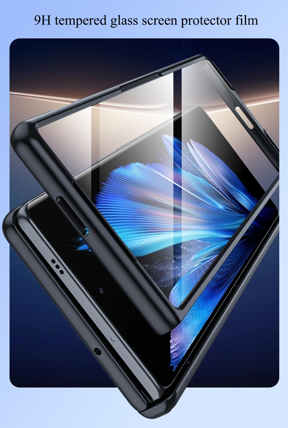 Skórzany Etui do VIVO X Fold3 Pro Uchwyt, Zawiasny Etui do Telefonu dla X Fold 3 Pro, Powłoka Telefonu Komórkowego, Rama Wsparcia