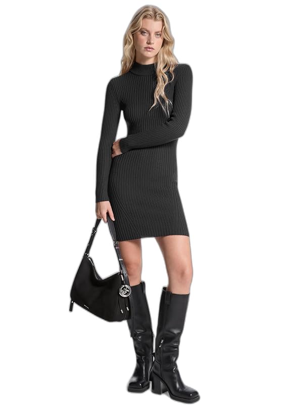 Michael Kors Women's Merino Wool Mock Neck Mini Dress, Black, XX-Small by Michael Kors - Used condition - US$25.17