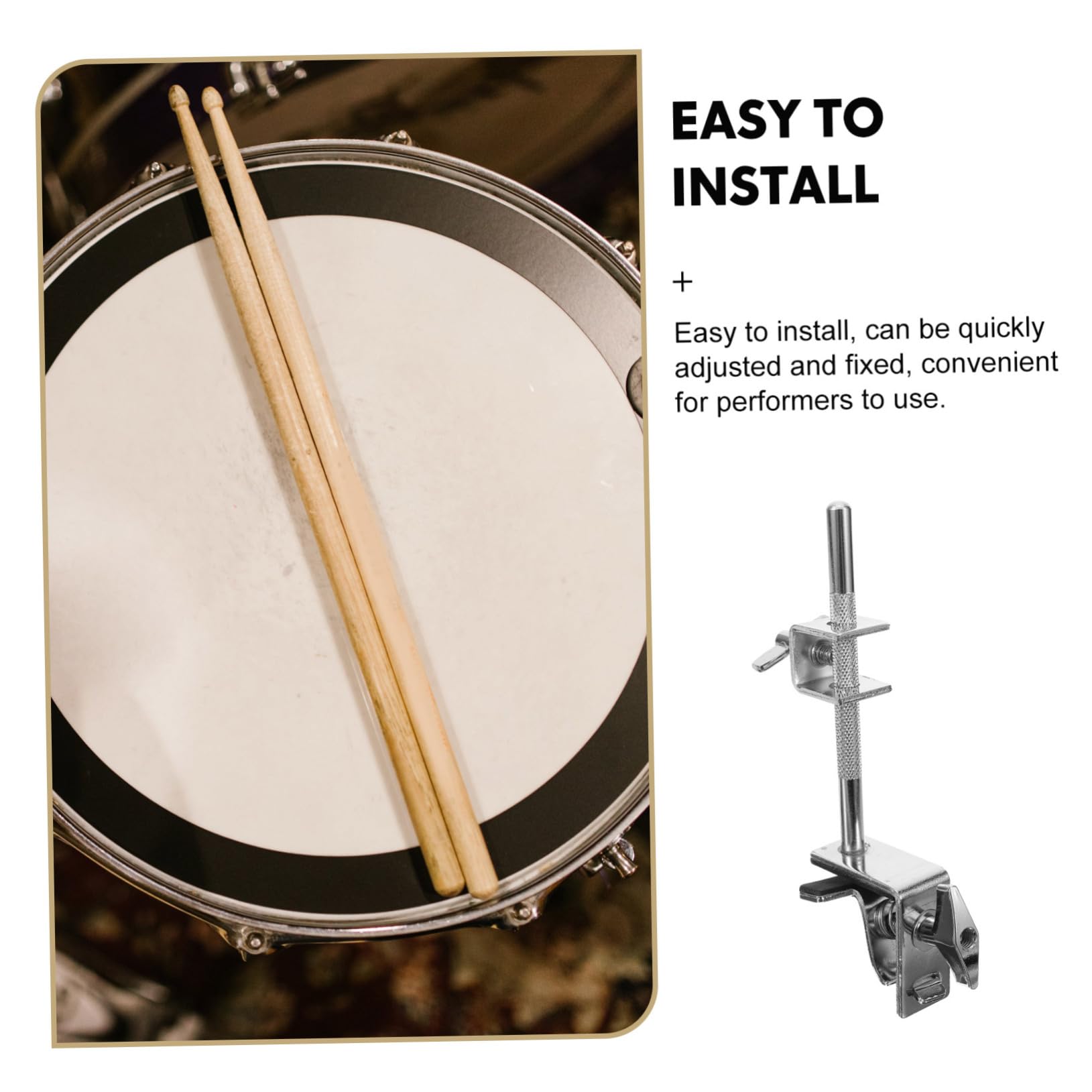 Levemolo Universal Drum Mounting Clamp Metal Cowbell Holder Bracket for Professional Drum Sets Quick Release