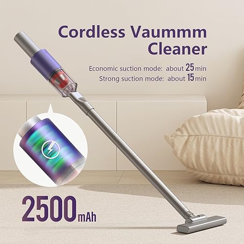 Miniatura 2 de Ailgely Aspiradora de palo inalámbrica, aspiradora de mano recargable inalámbrica, aspiradora de succión potente de 13 kpa con 3 cabezales de