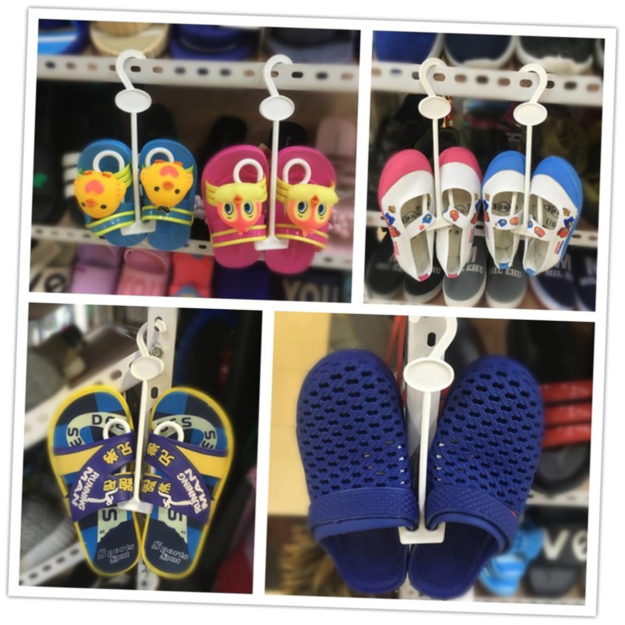 Alipis 15PCS Plastic Shoe Hanger Drying Hooks for Home Supermarket and Mall Use Space Saving Design for Shoes Scarves and Ties White Color