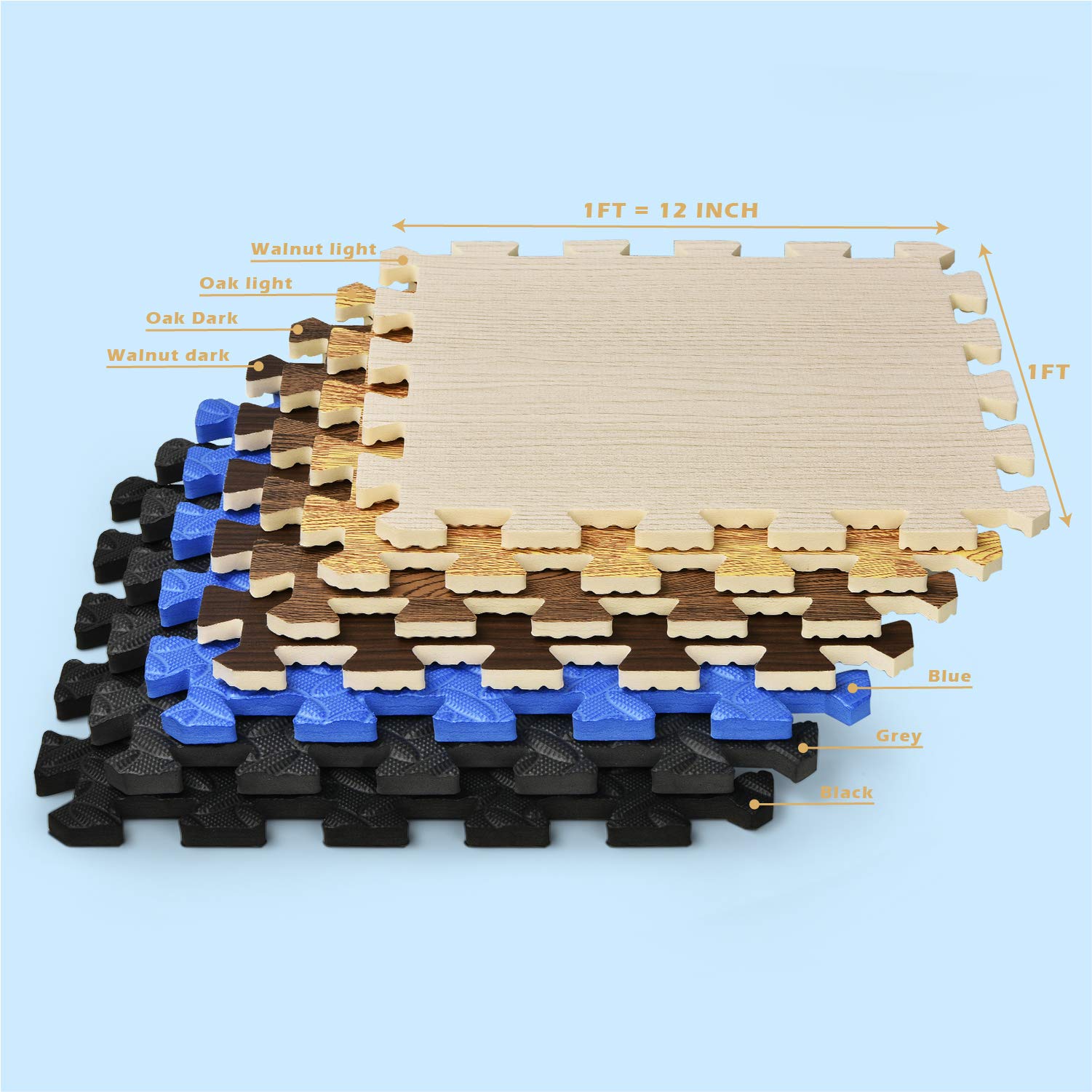 Buy Yes4All Interlocking Floor Mats with Border Foam Floor Mats/Gym