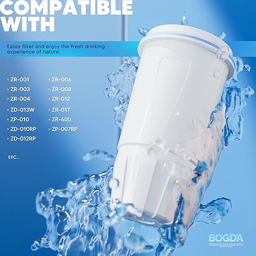 Miniatura 2 de BOGDA Paquete de 6 filtros de agua de repuesto cero, 5 etapas compatibles con jarra y dispensador cero, apto para filtros de repuesto de agua de