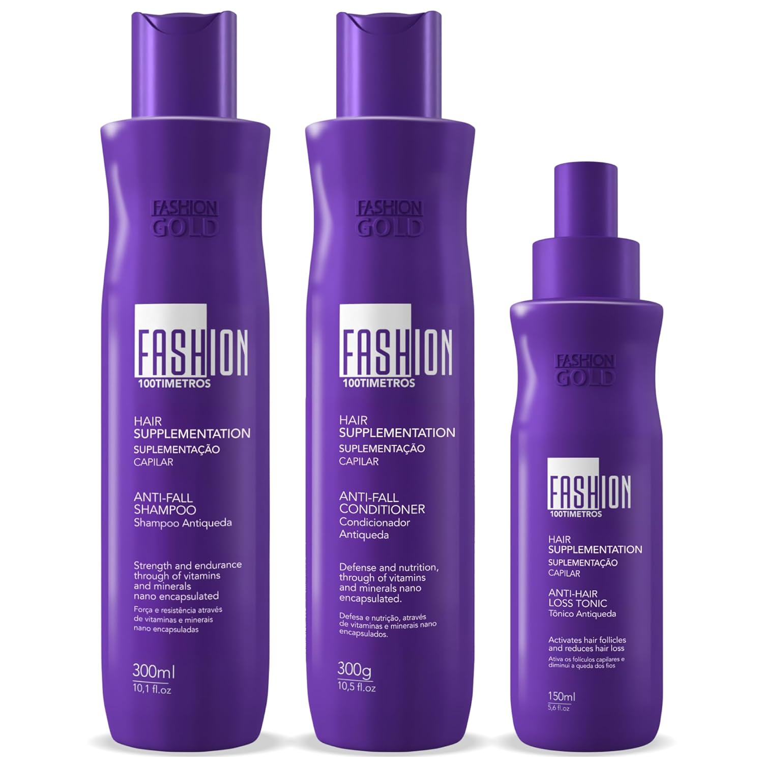 KIT 100Timetros Anti-thinning | AntiQueda FASHION GOLD