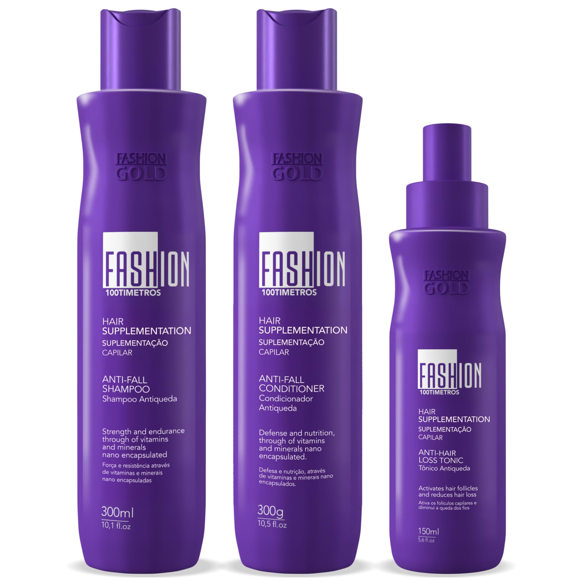 KIT 100Timetros Anti-thinning | AntiQueda FASHION GOLD