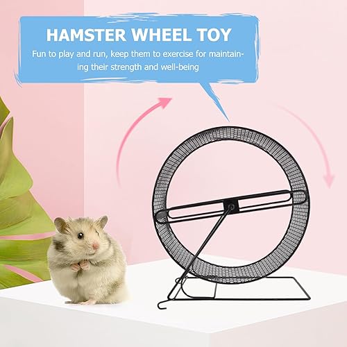 Miniatura 5 de TEHAUX Chinchilla Wheel Hamster Running Wheel Hedgehog - Juguete para correr con estante para hámster, rueda de ejercicio silenciosa,