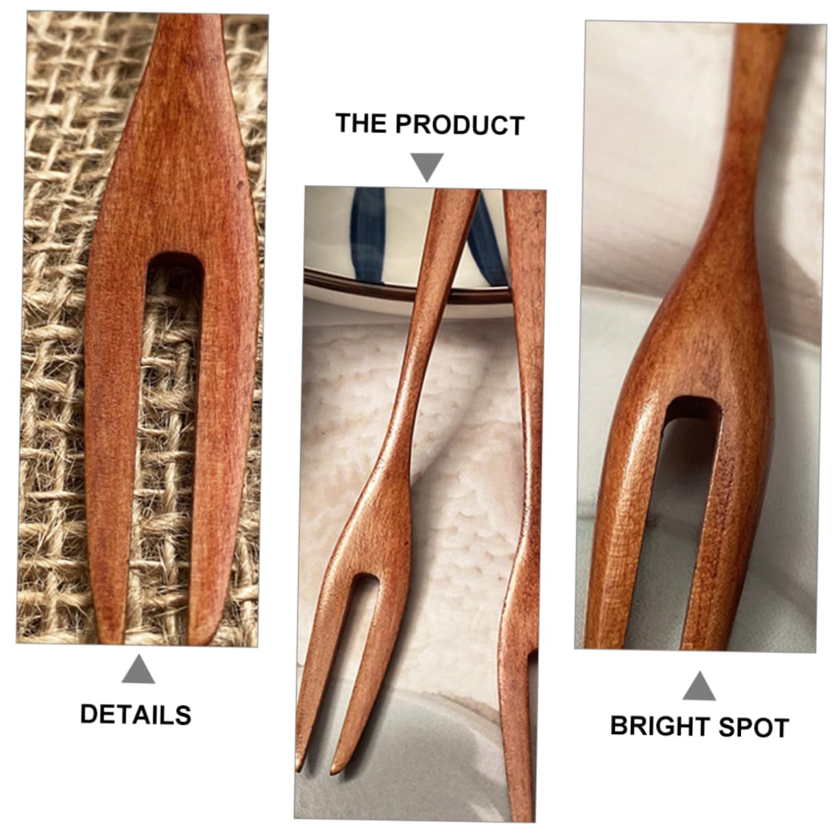 Garneck 2pcs Two Tine Fruit Forks Elegant Double Prong Dessert Forks for Cake for Parties Gatherings and Mid Autumn Festival Celebrations