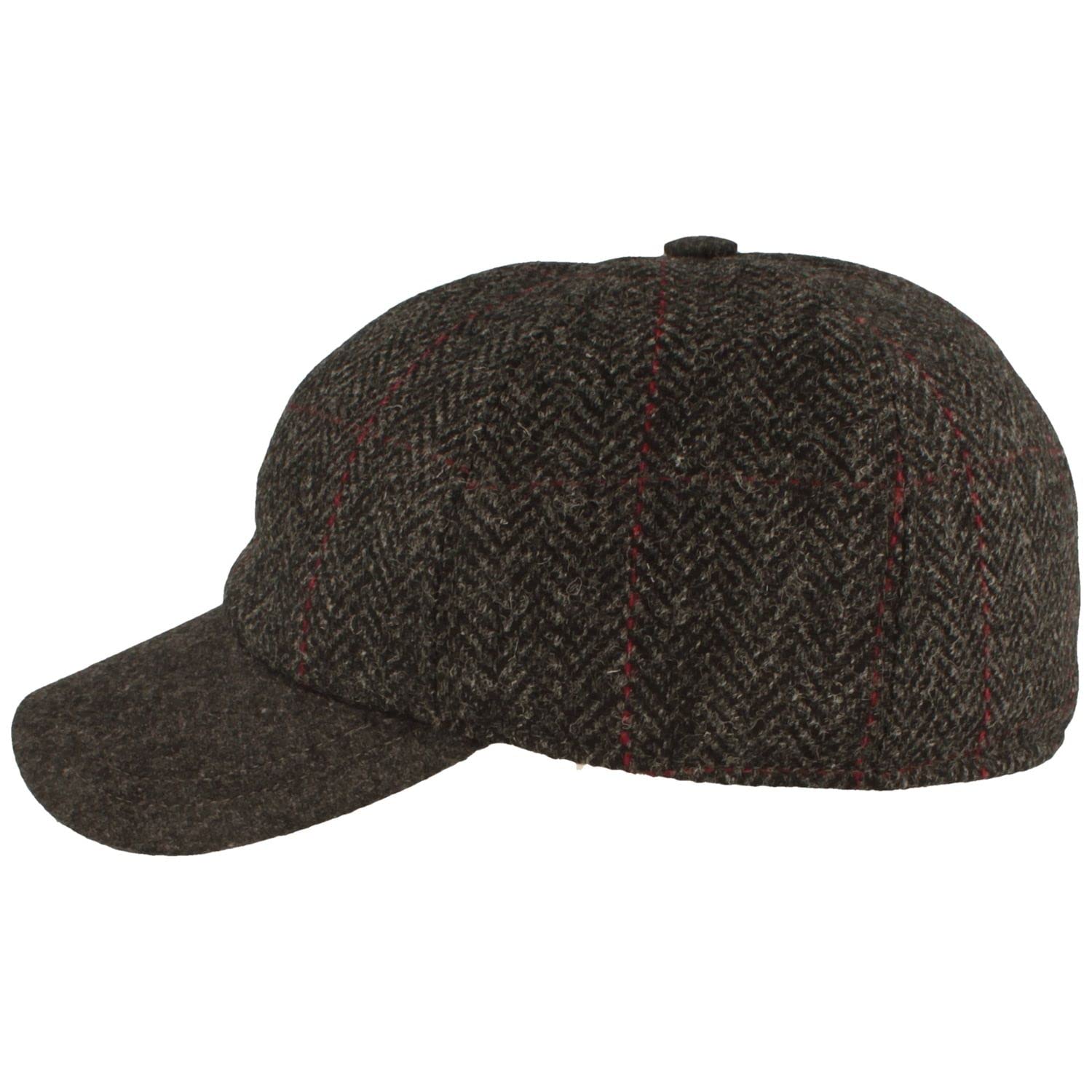 Breiter Gorra de béisbol de invierno gris espiga 55, Gorro de Invierno con Orejeras, Gris Espina De Pescado Negro, 55