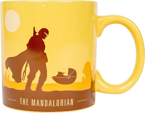 Miniatura 19 de Silver Buffalo Star Wars The Mandalorian Repeat Poses - Taza de café de cerámica estilo campista, 20 onzas Repetir Poses