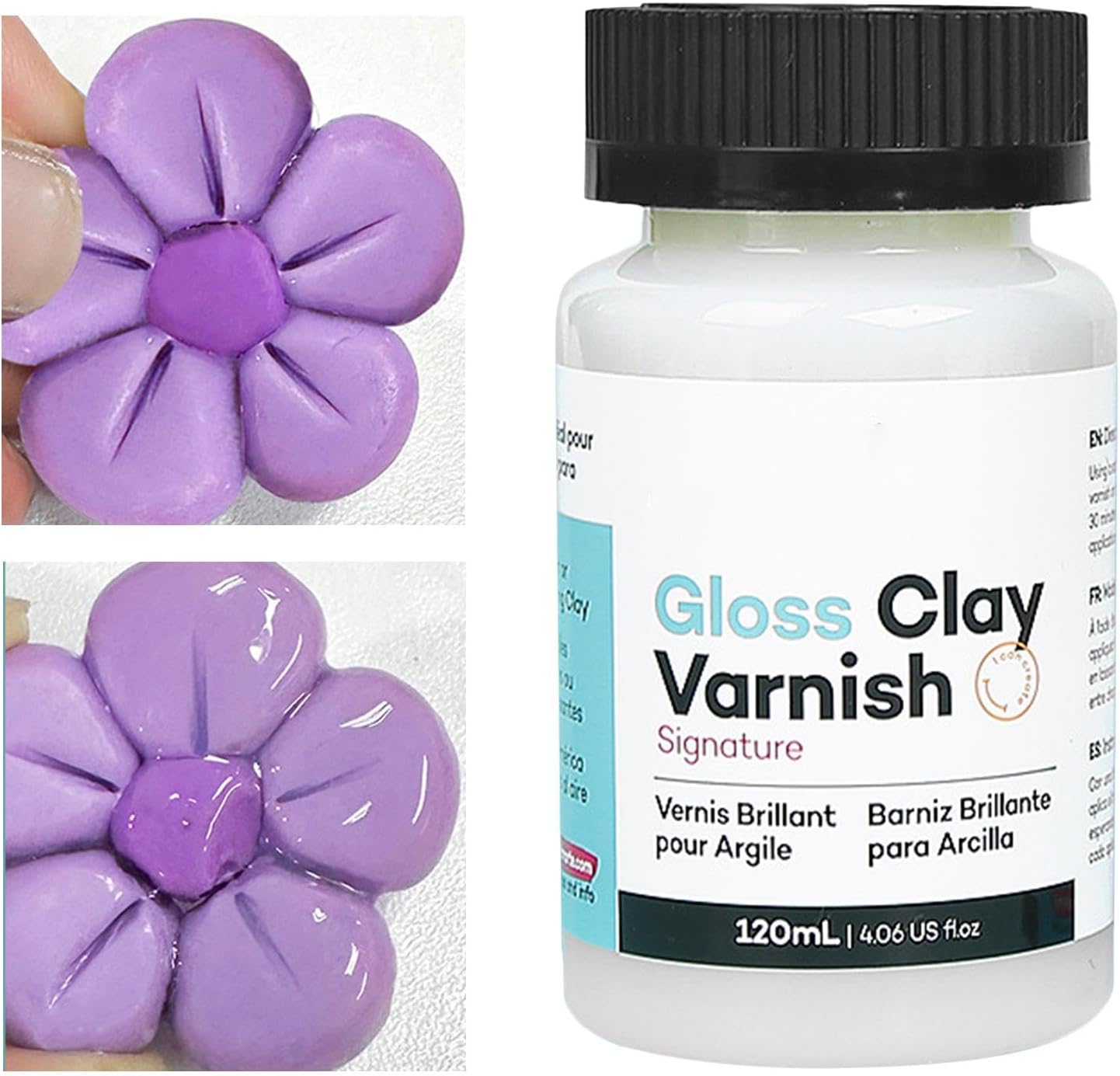 Air Dry Clay Glaze, 120ml Gloss Varnish for PolymerClay and Air Dry ...