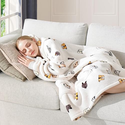 Miniatura 2 de Touchat - Manta con capucha para usar, sudadera estilo cobija de sherpa de gran tamaño para mujeres con capucha y bolsillo, manta con capucha súper