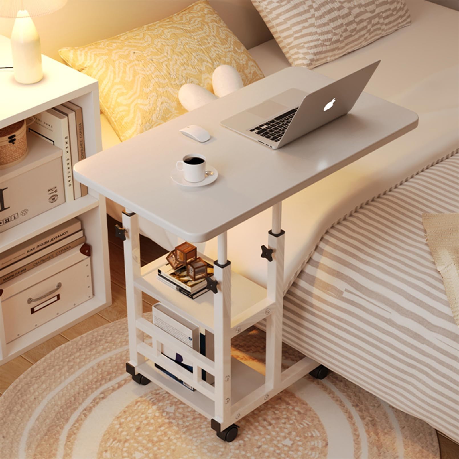 sooyinpaint Adjustable Standing Desk, Small Desks for Small Spaces Portable L