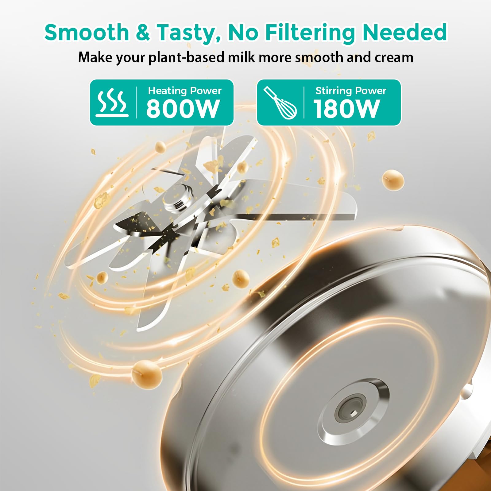 Macchina per Latte Vegetale 1200ml, Macchina Latte di Soia con Autopulente, 8 in 1 Multifunzionale Macchina per Latte di Noci con Funzione Prenotazione Per Soia, Noci, Avena